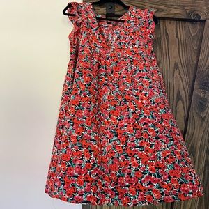 Red floral mini dress